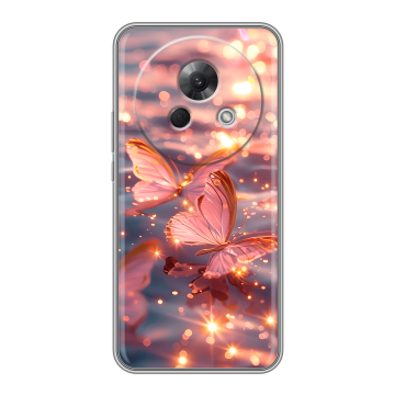 Силиконовый чехол на Meizu Lucky 08 с принтом бабочки розовые Силиконовый чехол на Meizu Lucky 08 с принтом бабочки розовые