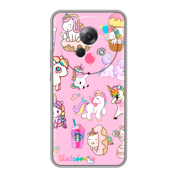 Силиконовый чехол на Meizu Lucky 08 с принтом розовые единороги Силиконовый чехол на Meizu Lucky 08 с принтом розовые единороги