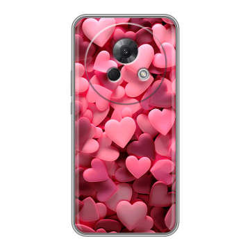 Силиконовый чехол на Meizu Lucky 08 с принтом розовые сердечки Силиконовый чехол на Meizu Lucky 08 с принтом розовые сердечки