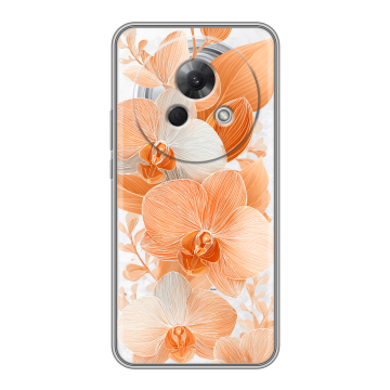 Силиконовый чехол на Meizu Lucky 08 с принтом Бежевые цветы