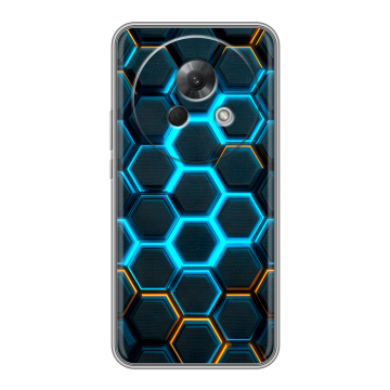Силиконовый чехол на Meizu Lucky 08 с принтом Неоновые соты