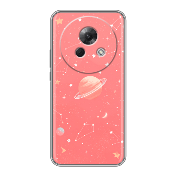 Силиконовый чехол на Meizu Lucky 08 с принтом Розовый космос