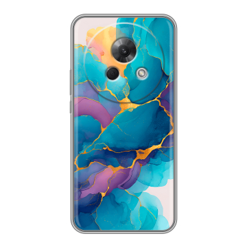 Силиконовый чехол на Meizu Lucky 08 с принтом Мрамор блестки