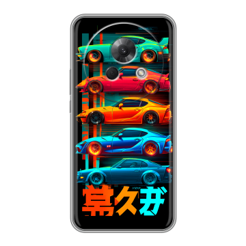 Силиконовый чехол на Meizu Lucky 08 с принтом машины тачки
