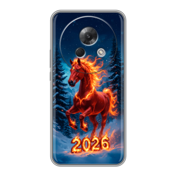 Силиконовый чехол на Meizu Lucky 08 с принтом Новый год коня