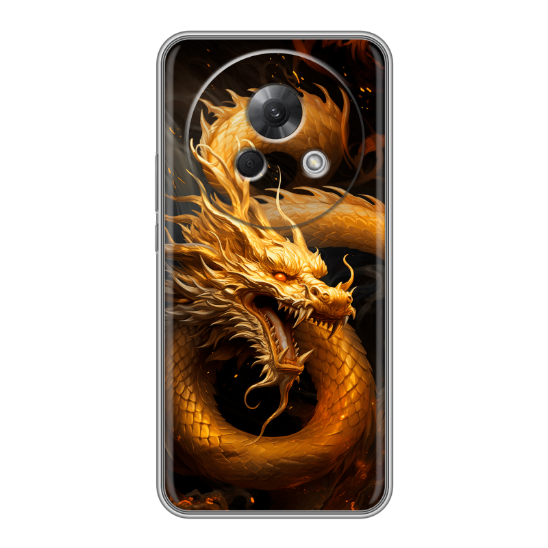 Силиконовый чехол на Meizu Lucky 08 с принтом Золотой дракон Силиконовый чехол на Meizu Lucky 08 с принтом Золотой дракон
