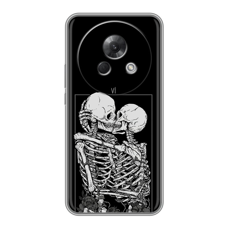 Силиконовый чехол на Meizu Lucky 08 с принтом Поцелуй скелетов Силиконовый чехол на Meizu Lucky 08 с принтом Поцелуй скелетов