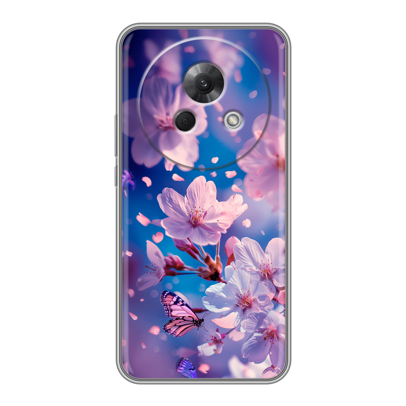 Силиконовый чехол на Meizu Lucky 08 с принтом цветы бабочки Силиконовый чехол на Meizu Lucky 08 с принтом цветы бабочки