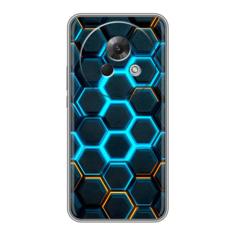 Силиконовый чехол на Meizu Lucky 08 с принтом Неоновые соты Силиконовый чехол на Meizu Lucky 08 с принтом Неоновые соты