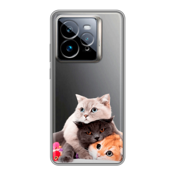 Силиконовый чехол на Realme GT7 Pro с принтом Кошки