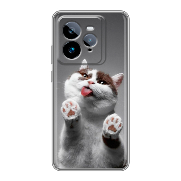 Силиконовый чехол на Realme GT7 Pro с принтом Коты