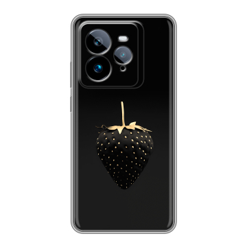 Силиконовый чехол на Realme GT7 Pro с принтом Черная клубника
