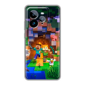 Силиконовый чехол на Realme GT7 Pro с принтом Майнкрафт Minecraft Силиконовый чехол на Realme GT7 Pro с принтом Майнкрафт Minecraft