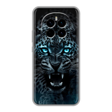 Силиконовый чехол на Honor Magic 7 с принтом Темный леопард Силиконовый чехол на Honor Magic 7 с принтом Темный леопард