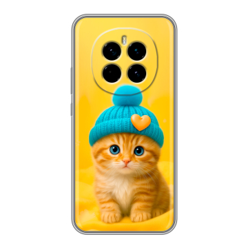 Силиконовый чехол на Honor Magic 7 с принтом Котенок в шапке