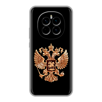 Силиконовый чехол на Honor Magic 7 с принтом Герб России золотой