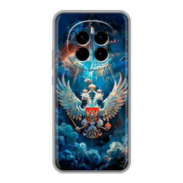 Силиконовый чехол на Honor Magic 7 с принтом Герб флаг России