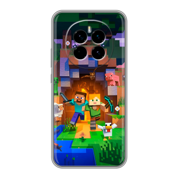 Силиконовый чехол на Honor Magic 7 с принтом Майнкрафт Minecraft