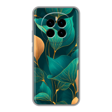 Силиконовый чехол на Honor Magic 7 с принтом Листья и золото