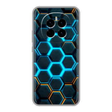 Силиконовый чехол на Honor Magic 7 с принтом Неоновые соты