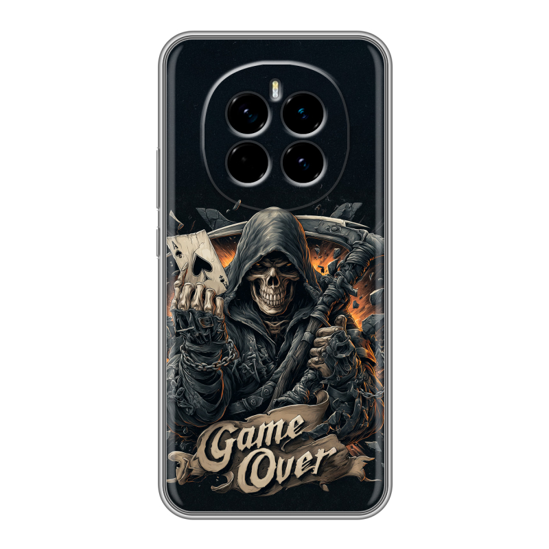 Силиконовый чехол на Honor Magic 7 с принтом Скелет карты Силиконовый чехол на Honor Magic 7 с принтом Скелет карты