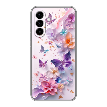 Силиконовый чехол на Samsung Galaxy A36 с принтом цветы бабочки Силиконовый чехол на Samsung Galaxy A36 с принтом цветы бабочки