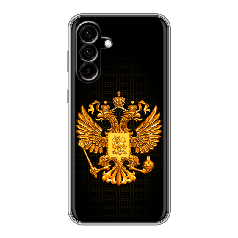 Силиконовый чехол на Samsung Galaxy A36 с принтом Герб России желтый Силиконовый чехол на Samsung Galaxy A36 с принтом Герб России желтый