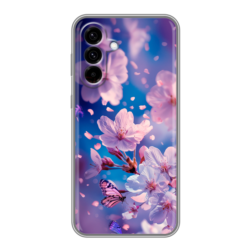 Силиконовый чехол на Samsung Galaxy A36 с принтом цветы бабочки Силиконовый чехол на Samsung Galaxy A36 с принтом цветы бабочки