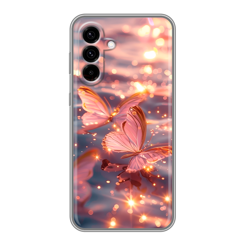Силиконовый чехол на Samsung Galaxy A36 с принтом бабочки розовые Силиконовый чехол на Samsung Galaxy A36 с принтом бабочки розовые