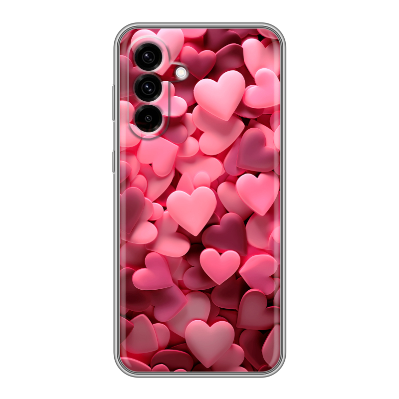 Силиконовый чехол на Samsung Galaxy A36 с принтом розовые сердечки Силиконовый чехол на Samsung Galaxy A36 с принтом розовые сердечки