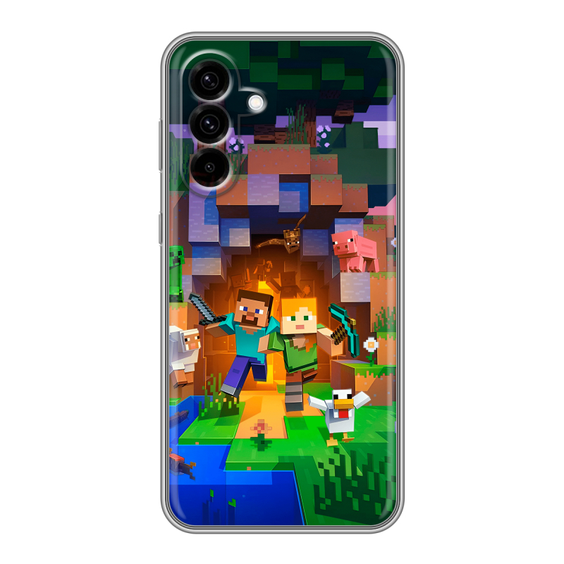 Силиконовый чехол на Samsung Galaxy A36 с принтом Майнкрафт Minecraft Силиконовый чехол на Samsung Galaxy A36 с принтом Майнкрафт Minecraft