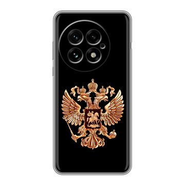 Силиконовый чехол на OnePlus 13 с принтом Герб России золотой