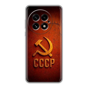 Силиконовый чехол на OnePlus 13 с принтом Флаг Герб СССР