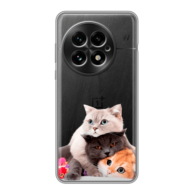 Силиконовый чехол на OnePlus 13 с принтом Кошки Силиконовый чехол на OnePlus 13 с принтом Кошки