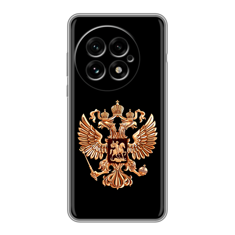 Силиконовый чехол на OnePlus 13 с принтом Герб России золотой Силиконовый чехол на OnePlus 13 с принтом Герб России золотой