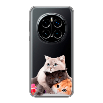 Силиконовый чехол на Honor Magic 7 Pro с принтом Кошки Силиконовый чехол на Honor Magic 7 Pro с принтом Кошки