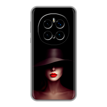 Силиконовый чехол на Honor Magic 7 Pro с принтом Девушка в шляпе