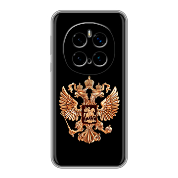 Силиконовый чехол на Honor Magic 7 Pro с принтом Герб России золотой