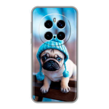 Силиконовый чехол на Honor Magic 7 Pro с принтом Мопс в шапке