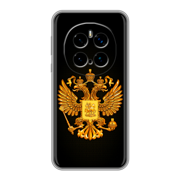 Силиконовый чехол на Honor Magic 7 Pro с принтом Герб России желтый