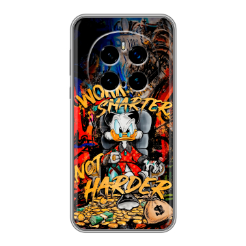 Силиконовый чехол на Honor Magic 7 Pro с принтом Дональд Дак Деньги