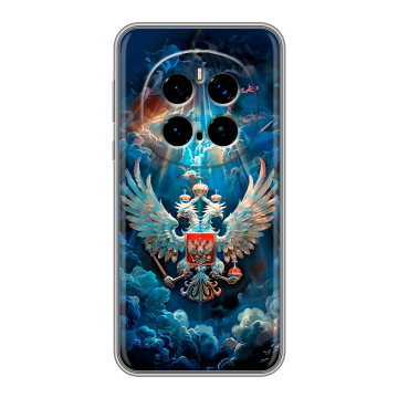 Силиконовый чехол на Honor Magic 7 Pro с принтом Герб флаг России