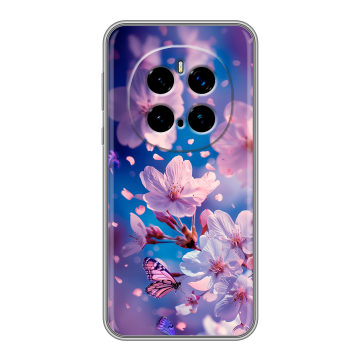 Силиконовый чехол на Honor Magic 7 Pro с принтом цветы бабочки
