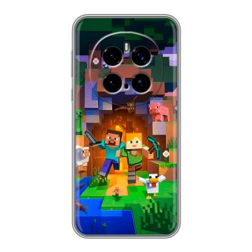 Силиконовый чехол на Honor Magic 7 Pro с принтом Майнкрафт Minecraft