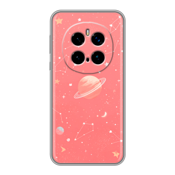 Силиконовый чехол на Honor Magic 7 Pro с принтом Розовый космос
