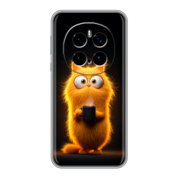 Силиконовый чехол на Honor Magic 7 Pro с принтом Смешной кот