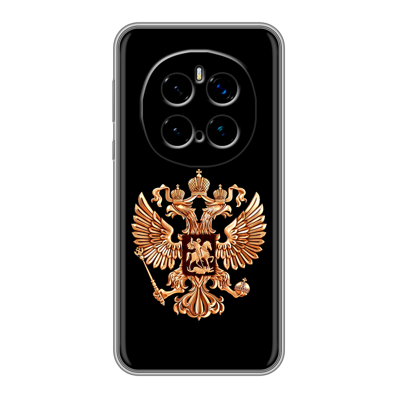 Силиконовый чехол на Honor Magic 7 Pro с принтом Герб России золотой Силиконовый чехол на Honor Magic 7 Pro с принтом Герб России золотой