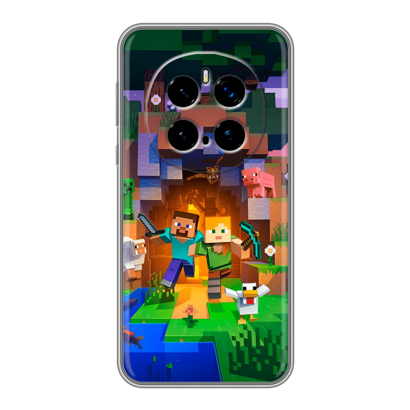 Силиконовый чехол на Honor Magic 7 Pro с принтом Майнкрафт Minecraft Силиконовый чехол на Honor Magic 7 Pro с принтом Майнкрафт Minecraft