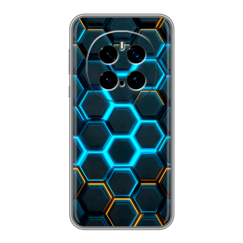 Силиконовый чехол на Honor Magic 7 Pro с принтом Неоновые соты Силиконовый чехол на Honor Magic 7 Pro с принтом Неоновые соты