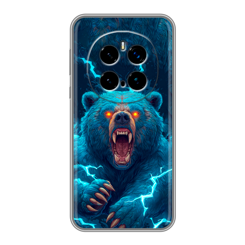 Силиконовый чехол на Honor Magic 7 Pro с принтом Медведь Силиконовый чехол на Honor Magic 7 Pro с принтом Медведь
